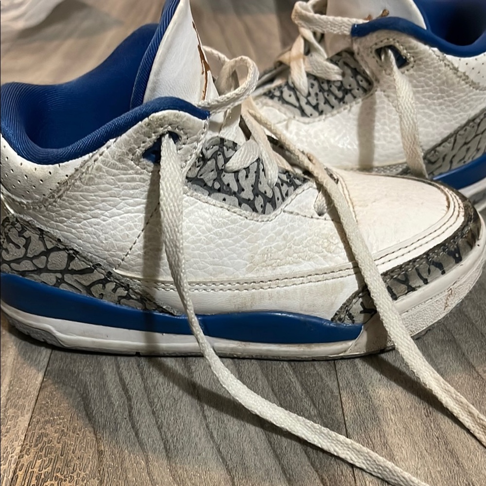 Jordan Kids White and Blue Sneakers